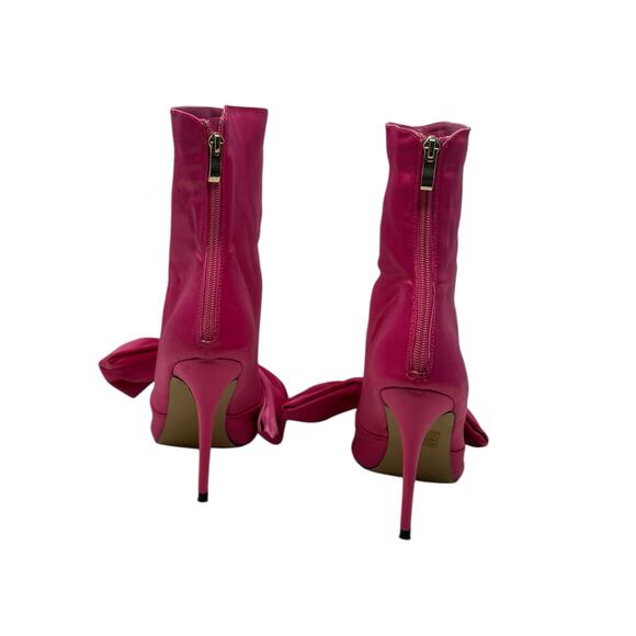 Pink Elephant hot pink Iconic Bow heel booties size 42 - Picture 6 of 8